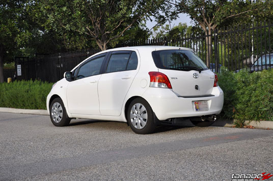 Toyota Yaris 5-Door with the Sustec Pro S-0C Coilovers on the tallest setting